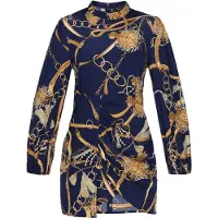 Faina Vestido de cocktail bege claro / navy / caramelo / pueblo