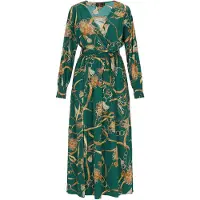 Faina Vestido bege / turquesa / castanho claro