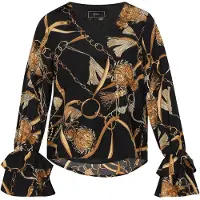 Faina Blusa pueblo / cappuccino / preto