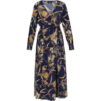 Faina Vestido navy / açafrão / amarelo pastel