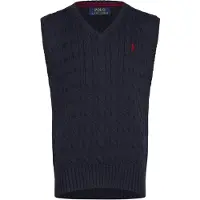 Ralph Lauren para menino. 323702300026 Colete de algodão em ponto de tranças azul-marinho ((L) 10/12años= 150/161cm), Casual, moda infa