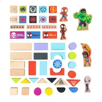 Woomax Spidey Amazing Conjunto De Blocos De Madeira Friends 50 Peças