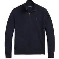 Ralph Lauren para homem. 710932304001 Camisola de malha piqué de algodão azul-marinho (S), Casual