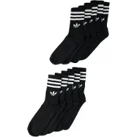 Adidas Meias '3-STRIPES CREW 10 PAIRS' preto / branco