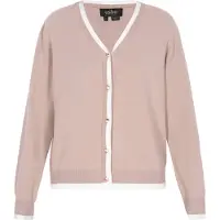 Usha Casaco de malha taupe / branco