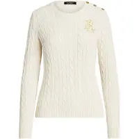 Ralph Lauren para mulher. 200932223002 Camisola com botões bege (XS), Casual, Algodão