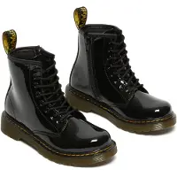 Dr. Martens Botas baixas JR BLACK PATENT LAMPER criancas - Preto - 33