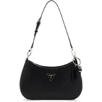 GUESS para mulher. HWZG9672180 Bolsa de ombro Noelle em saffiano preto (OSFA), Casual, Poliuretano