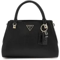 GUESS para mulher. HWZG9672070 Bolsa de mão Noelle saffiano preta (OSFA), Preto, Casual, Poliuretano
