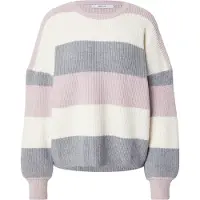 About You Pullover oversized 'Mina' creme / cinzento / rosa escurecido