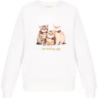 MyMo Pop Sweatshirt 'Pop' ecru / castanho / mocha / offwhite