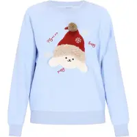 MyMo Pop Sweatshirt 'Pop' bege / azul claro / vermelho / branco natural
