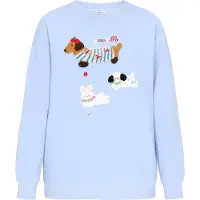 MyMo Pop Sweatshirt 'Pop' azul claro / castanho / preto / branco