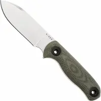 Kizer Cutlery Drop Bear Fix 3, 1101A2, Satin Sandvik 14C28N, Green Micarta faca de bushcraft, Azo design