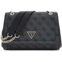 GUESS Mala de ombro 'Noelle II' cinzento escuro / preto