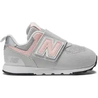 New Balance unisex para criança. NW574V1 Ténis 574 New-b cinzento (26.5 W), Plano, Velcro, Casual, Cinza, moda infantil