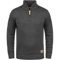 !Solid Pullover 'Petro' castanho / cinzento escuro