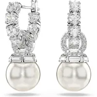 Swarovski Brincos 'Matrix' prata / transparente / branco pérola