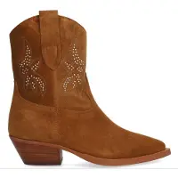Alpe para mulher. 554411 Botins Wester em pele castanha (38), Couro, Marrom, 3 a 5cm, Zíper, Casual