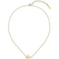 Lacoste Collana Originale Placcata Oro Donna Coccodrillo — Collana