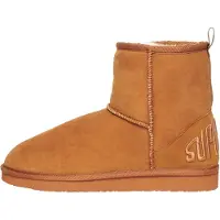 Superdry para mulher. WF210078A Botas castanhas de camurça e sherpa (36/37), Marrom, Plano, Nenhum, Casual