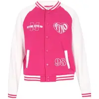 Mymo Casaco em moletão rosa / branco lã