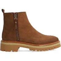Alpe para mulher. 548311 Botins nórdicos em pele castanha (40), Couro, Marrom, Plano, Cordão, Casual