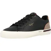 Pepe Jeans para homem. PMS300011 Ténis Kenton Campus preto (41), Plano, Cordão, Casual