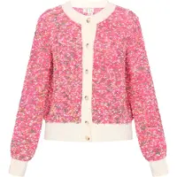 IZIA Casaco de malha rosado / branco lã