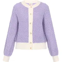IZIA Casaco de malha roxo / branco