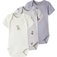 Name it Body De Manga Curta Body Lilac Marble Deer 3 Unidades