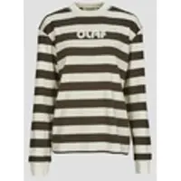 OLAF T-shirt mangas compridas STRIPED RIB RETRO LOGO CREWNECK mulheres - Bege - EU M