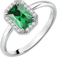 Morellato Glittering silver Anello con green stone Tesori SAIW76 - Circonferenza: 58 mm
