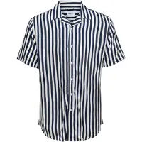 Only & Sons Camisa 'Wayne' azul escuro / branco