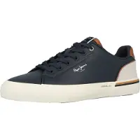 Pepe Jeans para homem. PMS300011 Ténis Kenton Campus navy (46), Plano, Cordão, Casual, Marinho