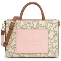 Tous para mulher. 2002188201 Saco de compras médio Amaya bege, cor-de-rosa (OSFA), Casual, Poliuretano