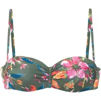 LASCANA Top de biquíni azul / oliveira / laranja / rosa