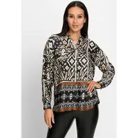 HEINE Blusa castanho claro / preto / branco