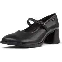 Camper para mulher. K201799-001 Sapatos de couro Kora preto (40), 5 a 8cm, Fivela, Casual