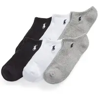 Ralph Lauren para homem. 449950143001 Conjunto de 6 pares de meias até ao tornozelo pretas, brancas e cinzentas (OSFA), Preto, Branco,