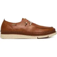 Pikolinos para homem. M6L-4274C1 Sapatos de couro castanho San Juan (44), Marrom, Plano, Cordão, Casual