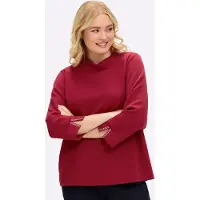 Sheego Sweatshirt vermelho cereja