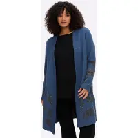 Sheego Casaco de malha azul ganga / preto