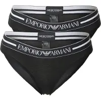 Emporio Armani para mulher. EW000403_AF19023 Conjunto de 2 cuecas pretas Day (XS), Preto, Homewear, Algodão