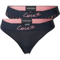 Emporio Armani para mulher. EW000404_AF19049 Conjunto de 2 cuecas brasileiras azul-marinho (M), Homewear, Algodão