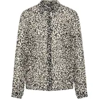 Faina Blusa preto / branco lã