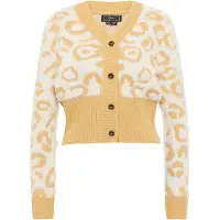 Faina Casaco de malha amarelo / branco lã