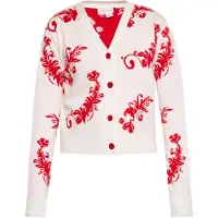 IZIA Casaco de malha vermelho sangue / branco