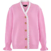 Faina Casaco de malha cor-de-rosa / branco