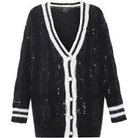 Faina Casaco de malha preto / branco
